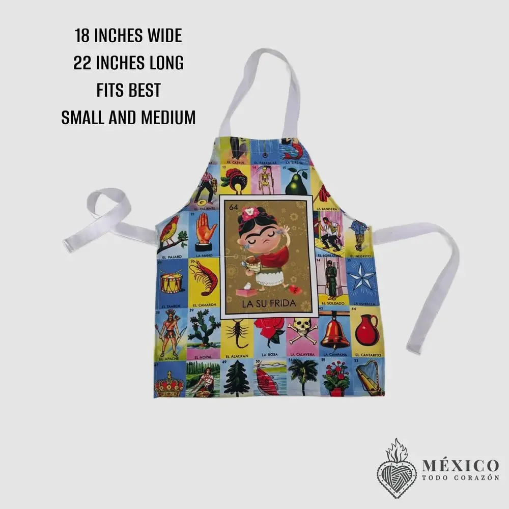 Mexican  Bib Apron for Women – Multicolor  S M